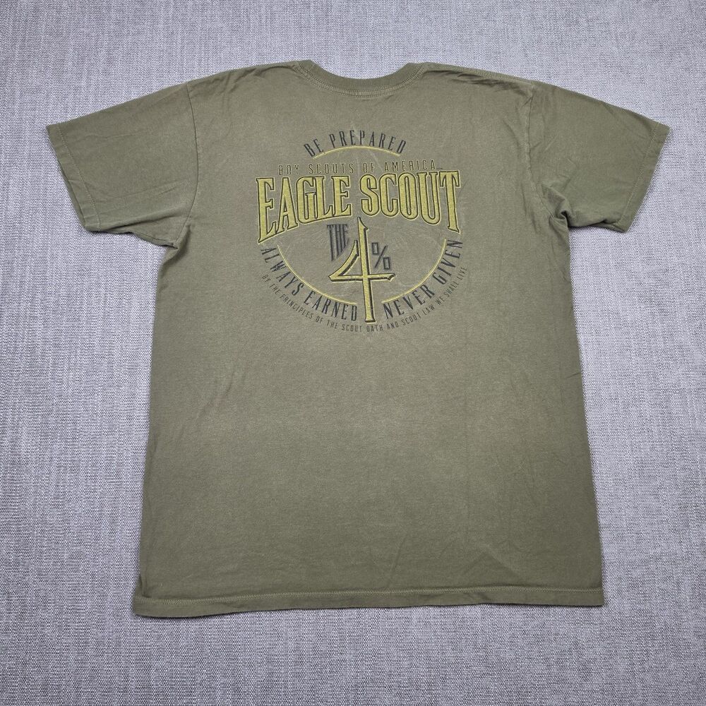 Boy Scouts of America Eagle Scout T-Shirt Mens Large Olive Green Graphic Tee